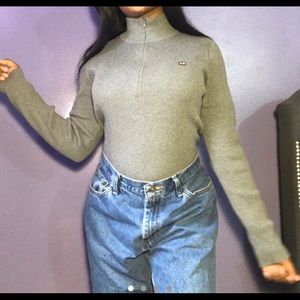 THRIFTED GREY RALPH LAUREN POLO JEANS   TURTLENECK